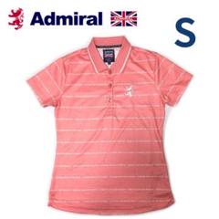 アドミラル Admiral ゴルフ 半袖 ポロシャツ ボーダー S ピンク