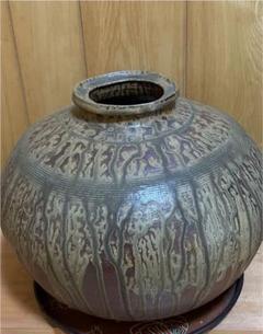 青磁花器　タコツボ型壺　灰被り青磁花器　花入れ　唐津焼 青磁花器 タコツボ型壺 灰被り青磁花器 花入れ 唐津焼
