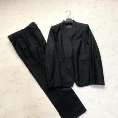 美品✨ユナイテッドアローズ セットアップ ノーカラー パンツ紺 上38 下36 ユナイテッドアローズ セットアップ ノーカラー 黒 上36 下38