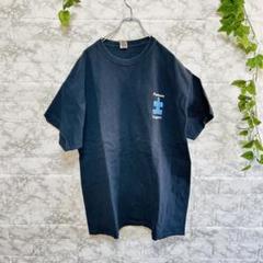 【f67】【GILDAN】 Tシャツ 黒 半袖　バックプリント　【LL】　訳あり
