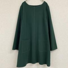 レリアン　ブラウス　チュニック　ステッチ　ポケット　日本製　グリーン　緑　L
