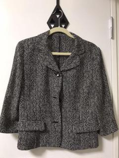 美品 courreges クレージュ ベルスリーブ ツイード ジャケット コート ツイードコンビジャケット / GRACE CONTINENTAL | GRACE