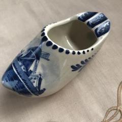 希少 vintage ビンテージ オランダ 小さな木靴 デルフト焼 陶器 オランダ伝統工芸品 デルフト焼き（デルフト陶器）ミニチュア靴
