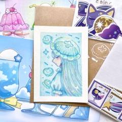 くらげ帽子 原画＆グッズセット