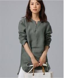 アンタイトル 麻ロングシャツ