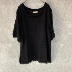 Perle la Couleur(4L)サマーニット＊半袖＊裾レース＊ゆるダボ