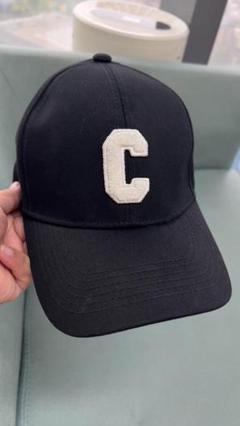 【極美品】セリーヌ Cロゴ イニシャル ベースボールキャップ 黒