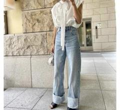 ZARA デニム32 今期物です！ 今季 ZARA 現行品 】話題足長 ハイライズ ワイドレッグ デニム