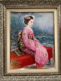 油彩画  F6 菊池信博 (舞妓)  題名 (去り行く秋) m52465225385_1.jpg?1687493501
