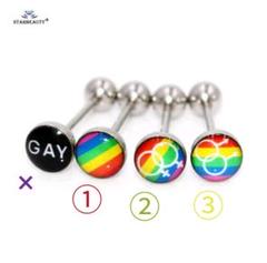 LGBT レインボー 舌ピアス