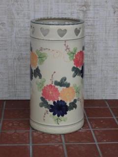 送料無料!陶器製傘立て、ハートが可愛い、きれいな花柄、小難あり5-44