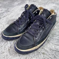 SPINGLE MOVE LL MIDカットレザースニーカー　ネイビー　シボ