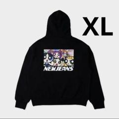 NewJeans x パワーパフガールズ　パーカー スウェットシャツ黒L NewJeans x パワーパフガールズパーカー スウェットシャツ黒L