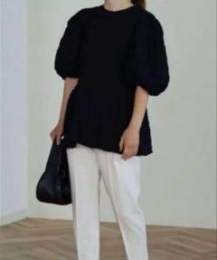 OHGA ohga オーガ 黒パフスリーブ　ブラウス 美品】OHGA ohga オーガ 黒パフスリーブ ブラウス - メルカリ
