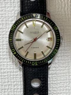 GENEVA　17JEWELS機械式自動巻き　アンティークダイバー稼働良好　美品