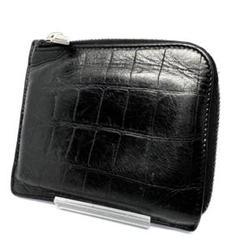 【極美品・付属品完備】イヴサンローラン コインケース レザー クロコ型押し 黒 SAINT LAURENT サンローラン カードケース ブラック 478589