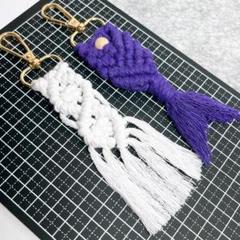 【2個セット】 キーホルダー キーリング お魚 ヒレ バッグチャーム