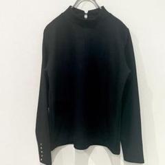 DRESKIP ドレスキップ プルオーバー 無地 バックボタン 長袖 M 黒