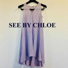 シーバイクロエ【S】ノースリーブワンピース チュニック丈　シルク SEE BY CHLOE - シーバイクロエ チュニック ワンピース