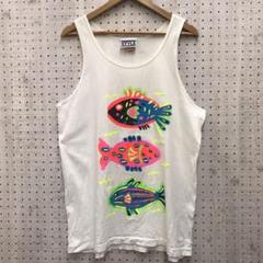 80s 90s スーベニア USA製古着 魚イラスト プリント タンクトップ