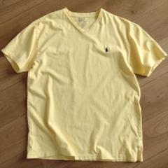 POLO Ralph Lauren 半袖TEE/Vネック/黄/古着/M