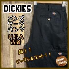 ディッキーズ メンズ ワークパンツ ロゴ 黒 38 2XL USA古着 90s