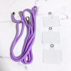⭐️ スマホストラップ 首掛けストラップ 斜めがけ 全機種対応 パープル