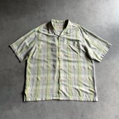 90s Tommy Bahama シルク オープンカラーシャツ チェック 短丈