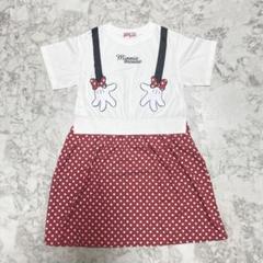 新品　ミニーちゃん　半袖ドット柄ワンピース　サイズ140
