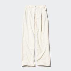 UNIQLO ドレープデニムタックパンツ ナチュラル M