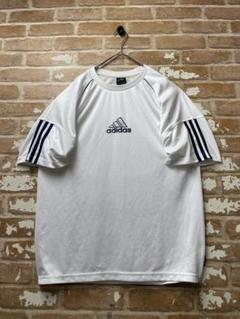 00s adidas アディダス　Tシャツ　ゲームシャツ　センターロゴ　刺繍　白