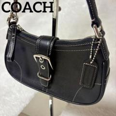 【美品】コーチ　ハンドバッグ　ソーホー　シグネチャー　キャンバス　レザー　黒 2025年最新】コーチ coach ソーホーの人気アイテム - メルカリ