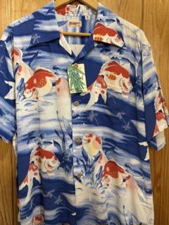 【美品】SUN SURF　サンサーフ　金魚　紅葉　ブラック　M　アロハシャツ SUN SURF サンサーフ GOLD FISH WITH LUCK 長袖 アロハシャツ