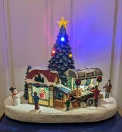 クリスマスビレッジライトハウスマーケットマルシェジオラマ音楽入り