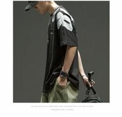 英字ロゴ かっこいいプリントTシャツ 半袖黒T オーバーサイズ 韓国ファッション