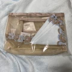 新品未使用　近沢レース　くま　総レース　タオルハンカチ　ポーチ　トートバッグ 新品未使用 近沢レース くま 総レース タオルハンカチ ポーチ