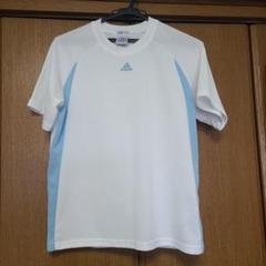 #美品✨キレイ✨adidas 半袖Tシャツ ホワイト/ライトブルー