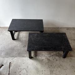 古い習字教室の机二台セット　折りたたみ式ちゃぶ台　文机　ディスプレイ台　寺子屋4 古い習字教室の机二台セット 折りたたみ式ちゃぶ台 文机