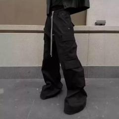Rick Owens 2024SS 刺繡スローガン パッチポケット カーゴパンツ