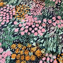 新品★marimekko クッカメリ　花柄　はぎれ　生地　オレンジ　グリーン　布
