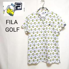 FILA GOLF フィラ ポロシャツ レモン柄 ゴルフウエア レディース Lのサムネイル