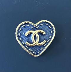 ヴォンテージCHANEL デニム 花モチーフ ブローチ CHANEL - CHANEL シャネル デニム カメリア 花モチーフ フラワー