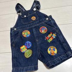 ミキハウス MIKIHOUSE レトロ サロペット 刺繍 美品 80cm