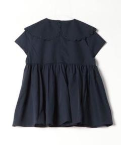 Fit more スカラップカラーペプラムブラウス ZOZO限定 ネイビー