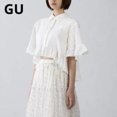 新品　ジーユー　GU　ペプラムシャツ　5分袖　by rokh　M　オフホワイトのサムネイル