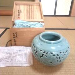 【送料込み】高麗青磁　水昌窯　海日　陶器　壺　骨董品　花瓶　置物　柳昌坤作 送料込み】高麗青磁 水昌窯 海日 陶器 壺 骨董品 花瓶 置物