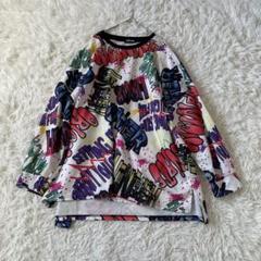 Digdeep マルチカラー グラフィック Tシャツ 長袖 ゆったり ダブダブ