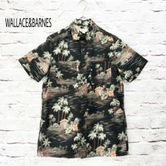 【美品】WALLACE&BARNES 薄手コットン アロハシャツ 総柄