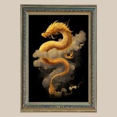 開運絵画　❀7金龍様❀ミラクル 富と繁栄✨金龍✨No.69【開運•風水•絵画風•ヒーリングアート
