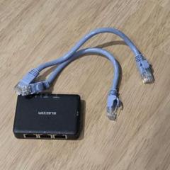 1000BASE-T対応 スイッチングハブ　LANケーブル2つ付き